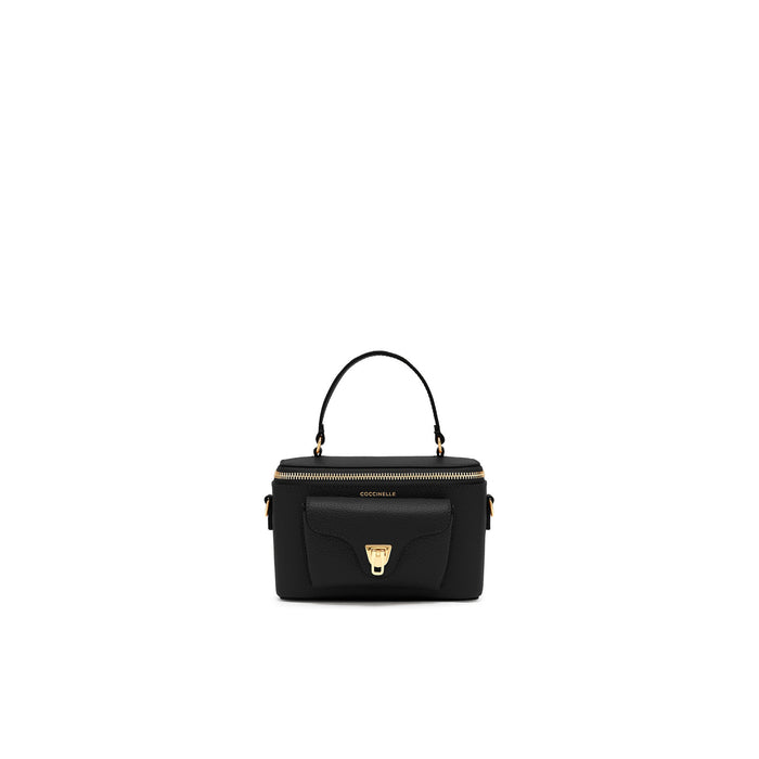 COCCINELLE: Mini Beat Generation Tasche aus schwarzem Leder mit abnehmbarem Schulterriemen