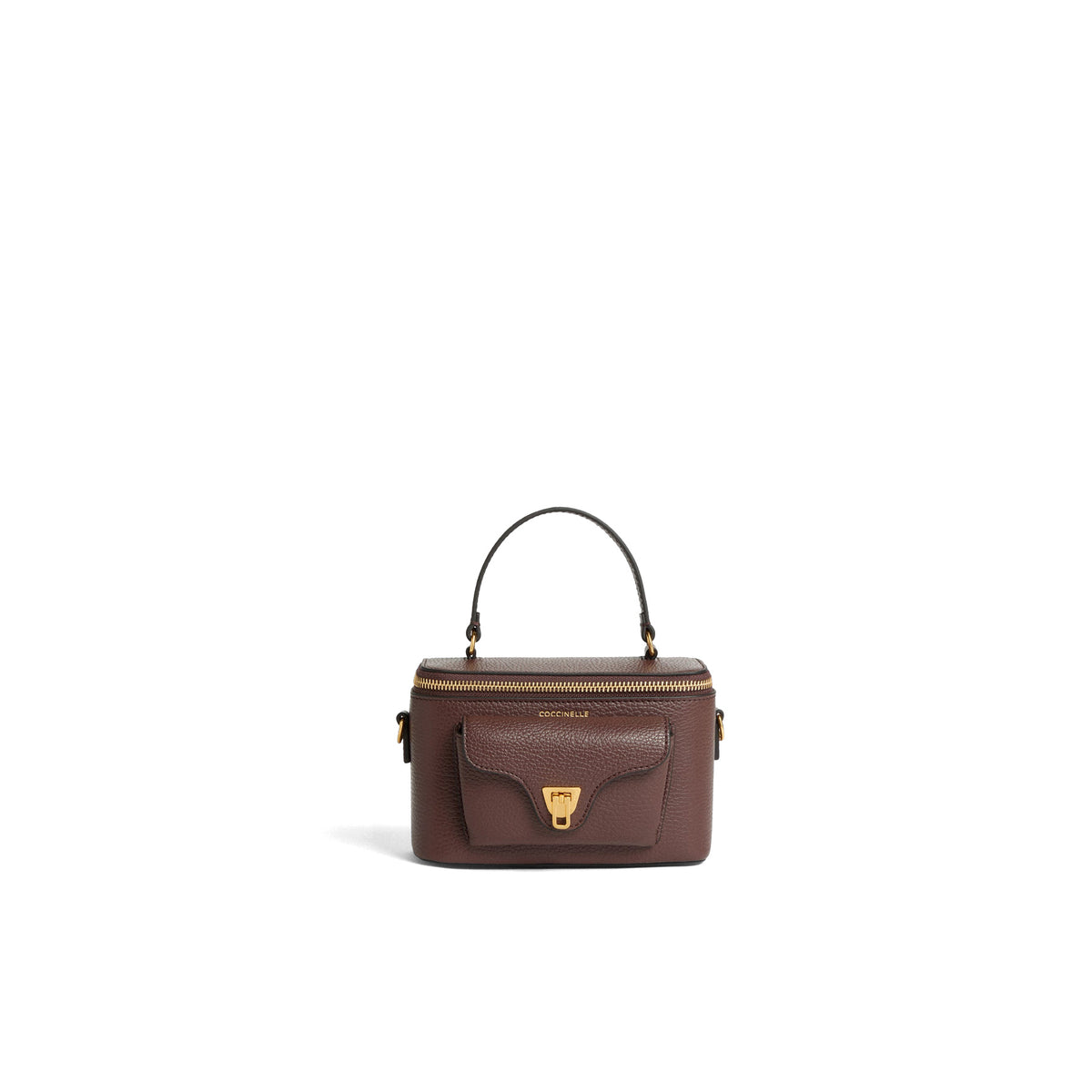 COCCINELLE: Sac mini Beat Generation en cuir bordeaux avec bandoulière amovible