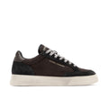 Crime London: Men's Eclipse sneakers in brown and grey leather and suede