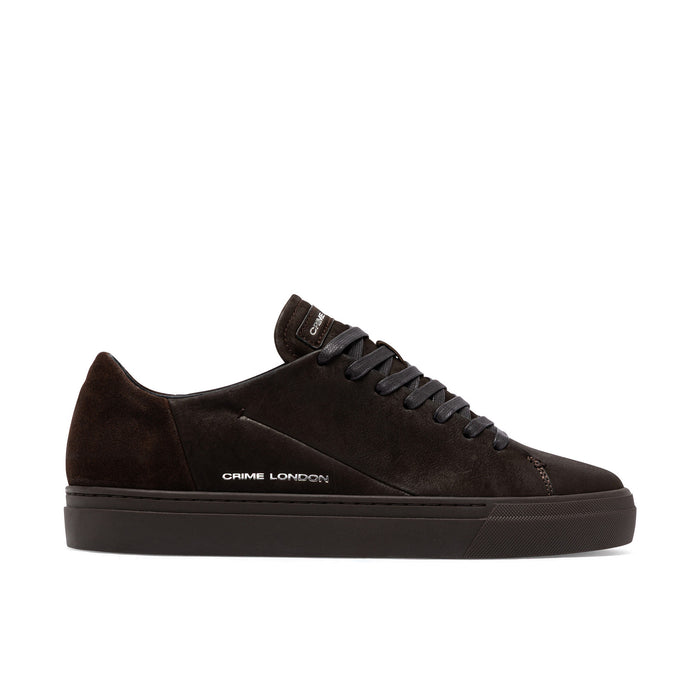 Crime London: Herren-Sneaker Amuse aus wasserabweisendem Vintage-Nabukleder in Dunkelbraun