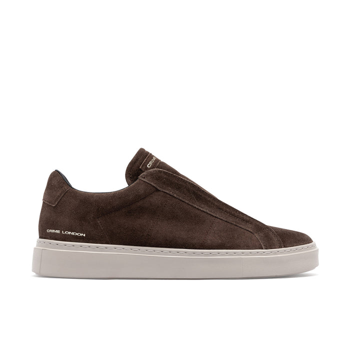 Crime London: Herren Slip-on Sneaker Superlight aus wasserabweisendem braunem Wildleder