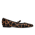 CRISTIN: Emily women's flat shoe in giraffe-print pony hair with strap