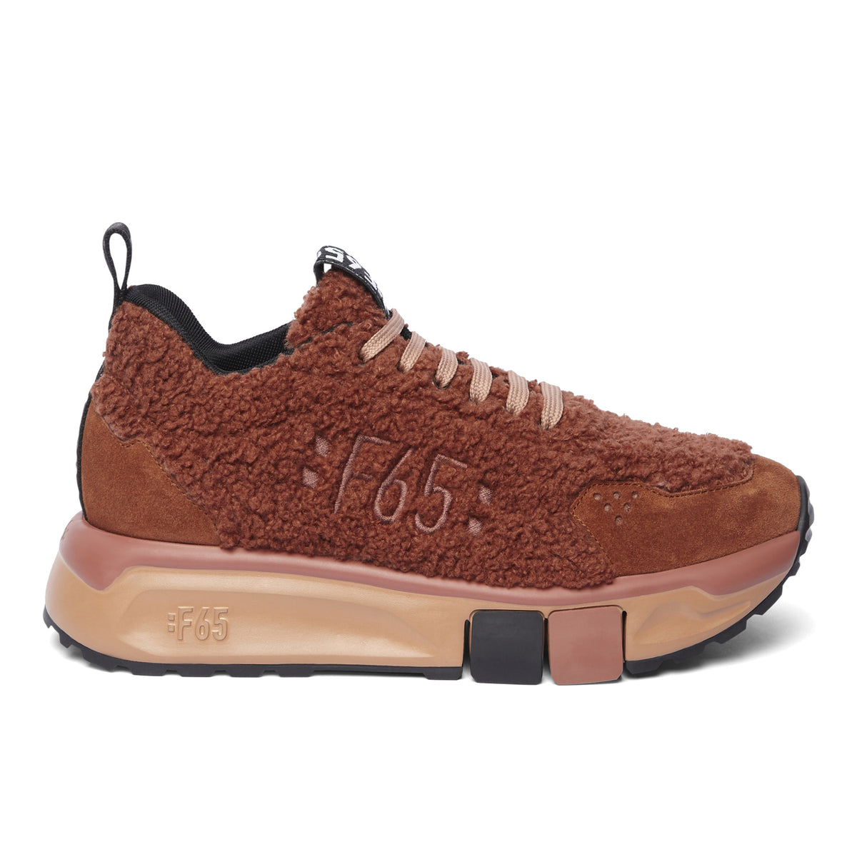FABI: Sneaker de mujer Fabi New F65 en ante y teddy color naranja óxido