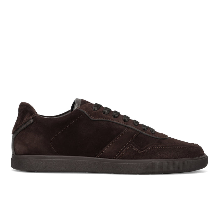 FABI: Punta Ala men's casual shoe in dark brown, made of soft water-repellent suede and leather
