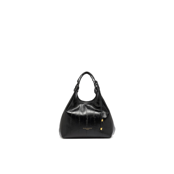 Gianni Chiarini: Bolso de mujer Dua mediano en piel estampado anguila negro