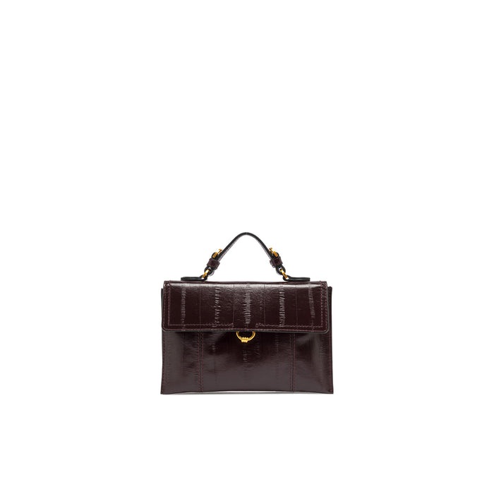Gianni Chiarini: Kleine Vicky Aktentasche aus Leder mit Aal-Prägung in Bordeaux