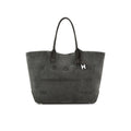 Hogan: Shopping Address Medium Bag in Grey Suede and leather with embossed logo