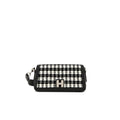 Hogan: Flap H-Turn Mini Bag Black White in leather with houndstooth fabric insert