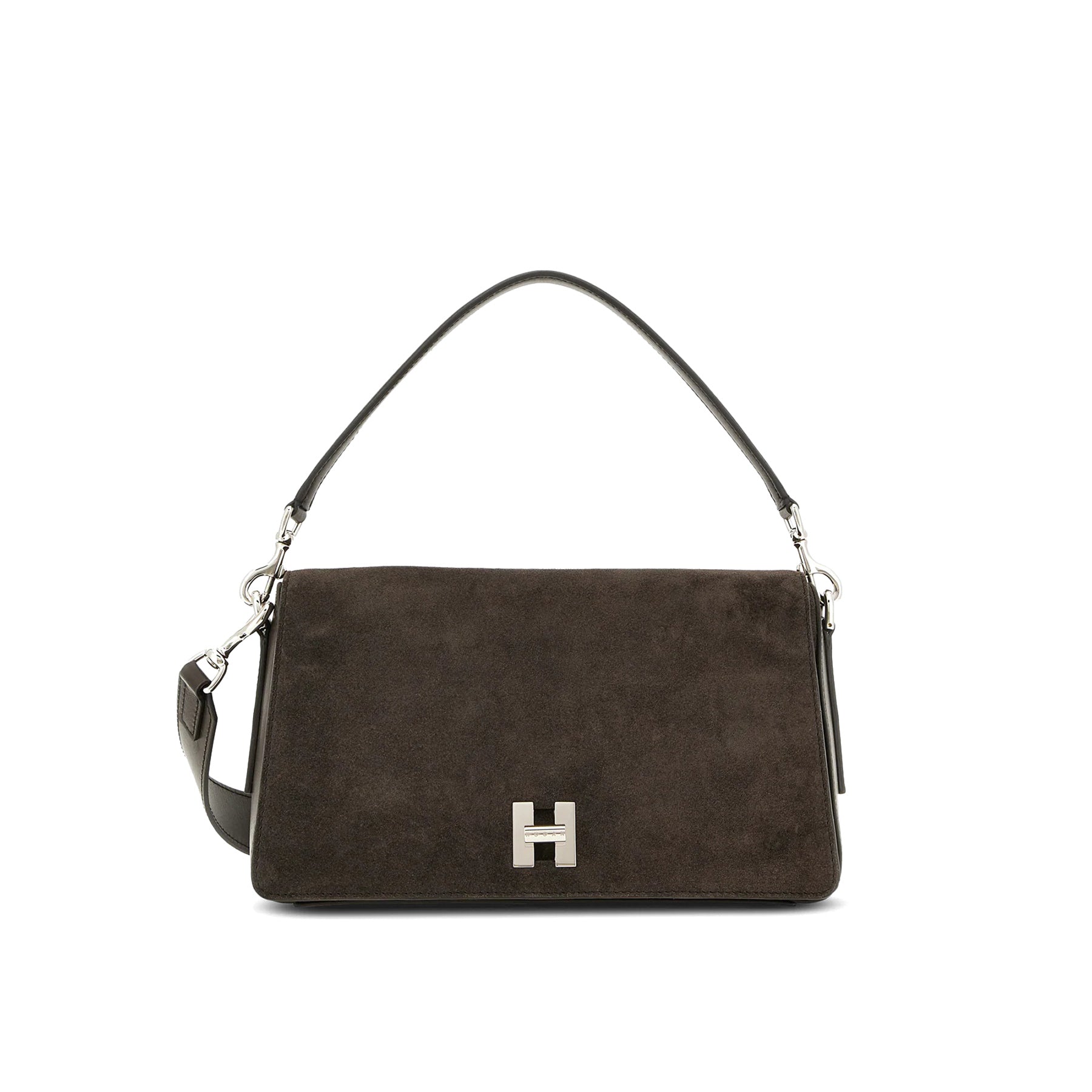 Hogan: Flap H-Turn Tasche aus Wildleder in Braun