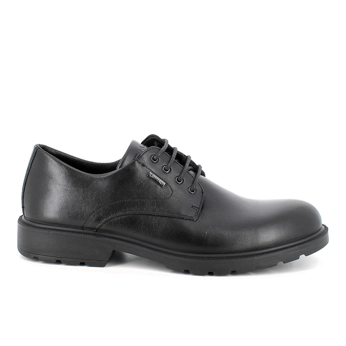 IGI&CO: Men's black leather Derby lace-up shoe with GORE-TEX® and rubber sole