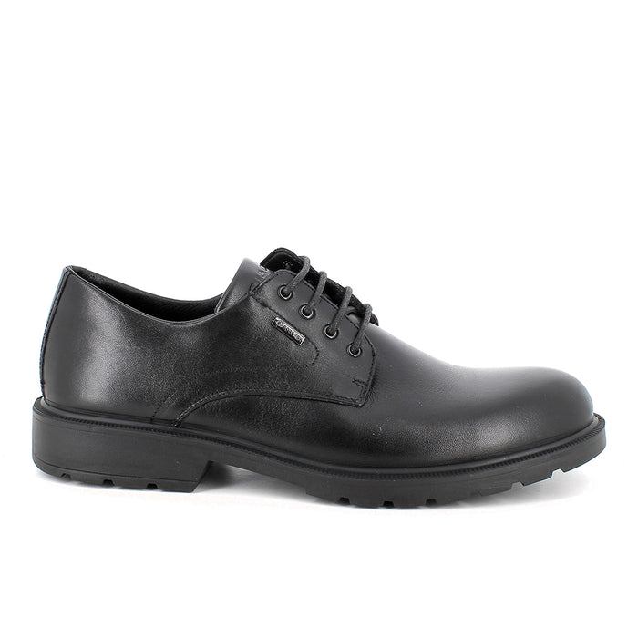 IGI&CO: Herren-Derby-Schnürschuh aus schwarzem Leder und GORE-TEX® mit Gummisohle