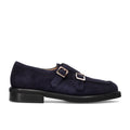 LUCA GROSSI: Chaussure double boucle pour femme en cuir daim hydrofuge avec semelle en gomme