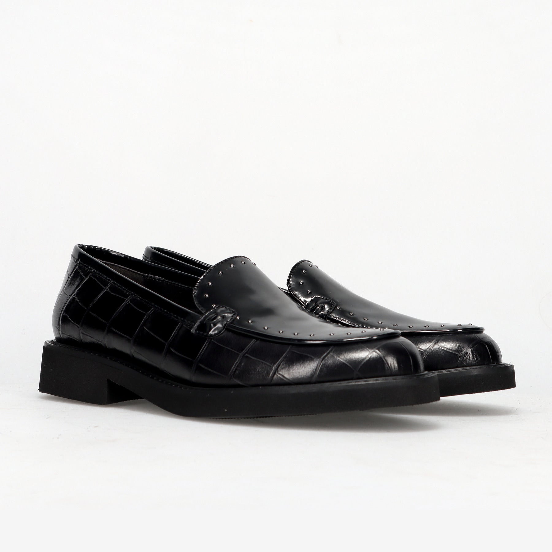 LUCA GROSSI Loafer crocodile-print leather black – SANGIORGIO