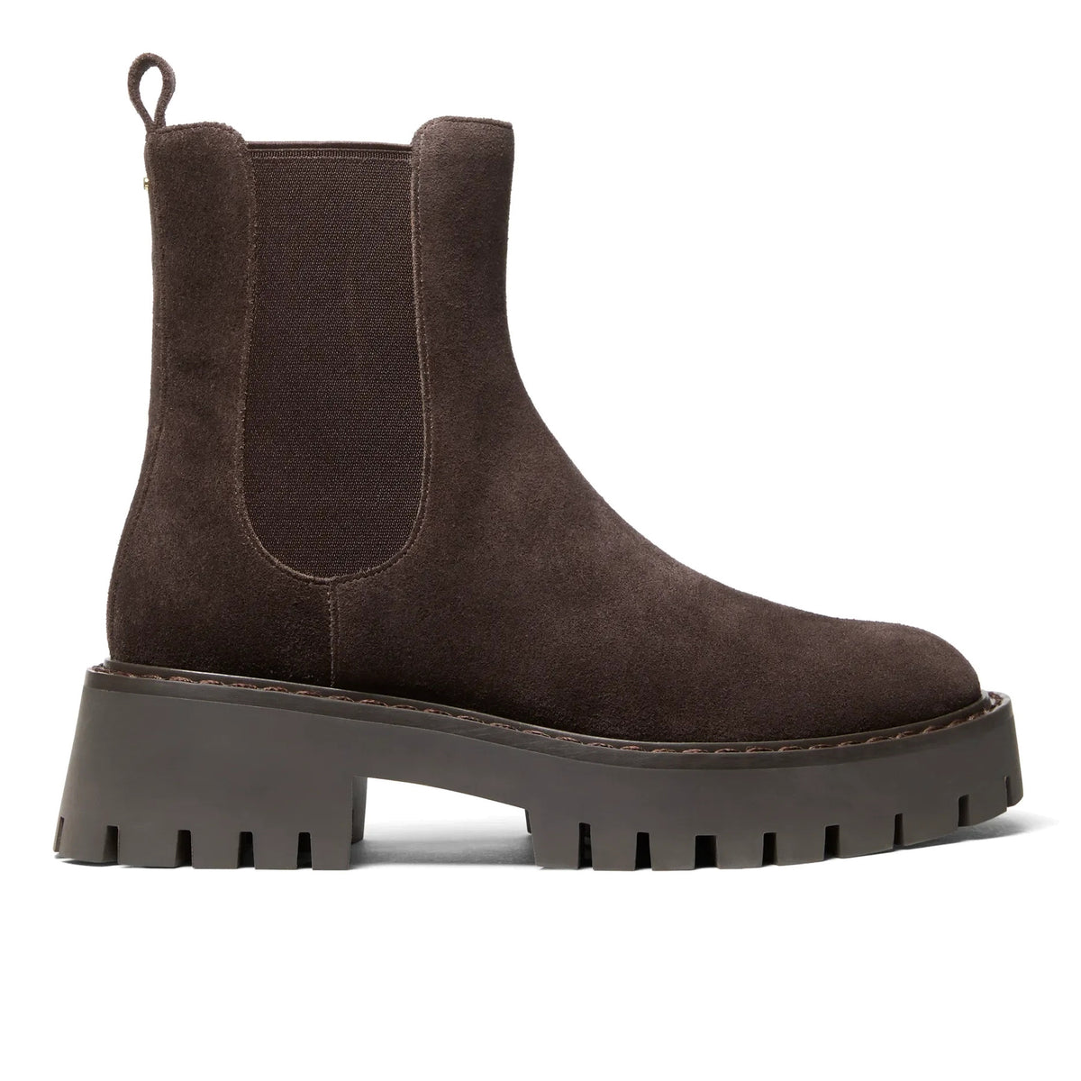 MICHAEL KORS: Bottine Chelsea femme Asher en daim marron avec semelle crantée