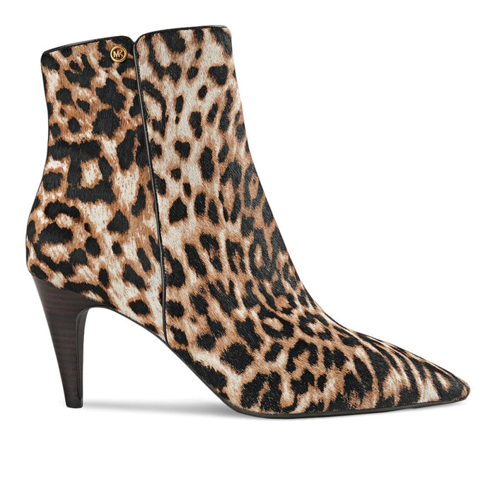 MICHAEL KORS: Bottine Daniela pour femme en poulain imprimé léopard camel à talon moyen