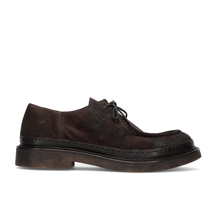 PAWELKS: Chaussure à lacets pour homme, modèle « ingénieur », en daim vintage marron souple