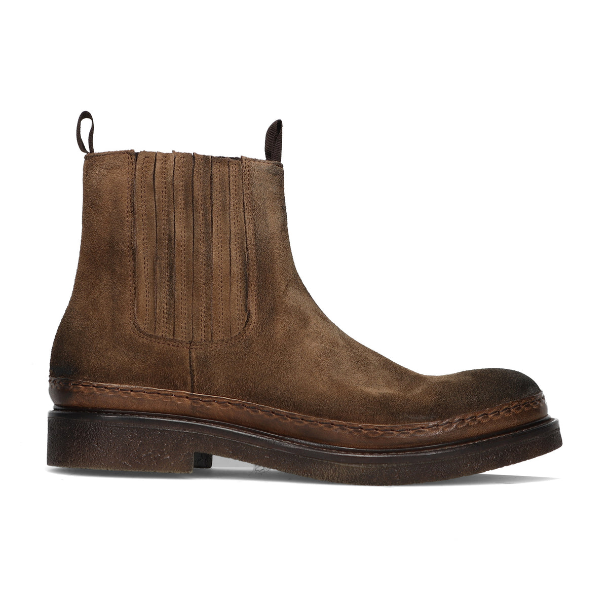 PAWELKS: Bottine homme en daim vintage imperméable marron clair