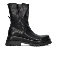 Bikers cuir noir avec maxi semelle