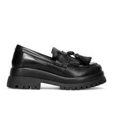 Tassels et frange en cuir noir