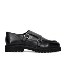 Double monk strap piel negra