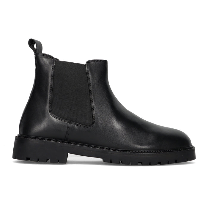 SANGIORGIO: Chelsea Boot für Herren aus schwarzem Leder mit Gummisohle