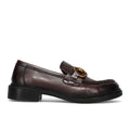 SANGIORGIO: Mocassin voor dames in zacht bruin leer met horsebit