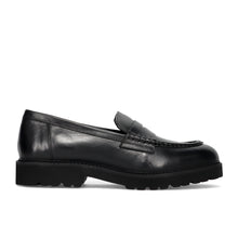 Penny loafer in zwart leer