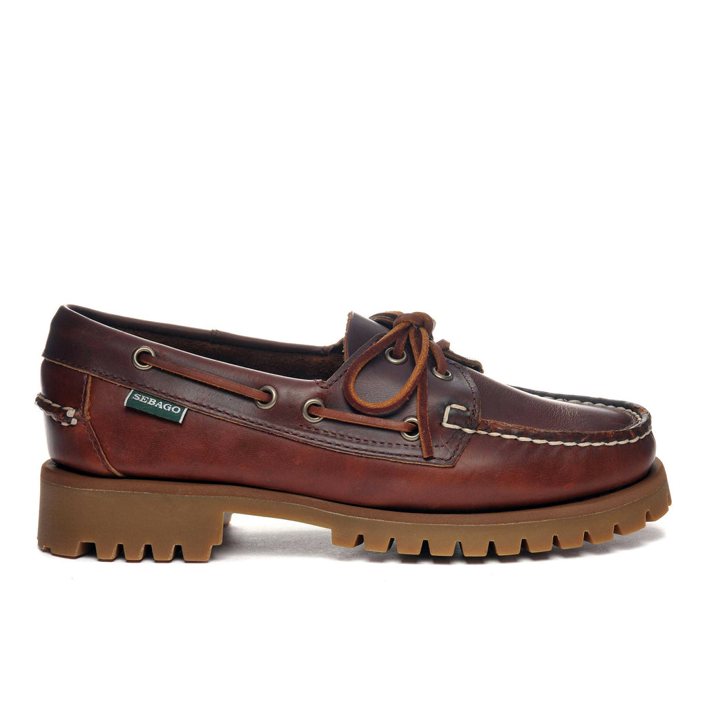 SEBAGO: Dames veterschoenen Ranger van bruin geolied leer met "commando" zool