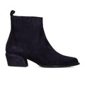 SILVIA ROSSINI: Women's western ankle boot in soft water-repellent blue suede with a comfortable heel