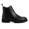 TAMARIS: Men's ankle boot in black hammered leather with side zip and rubber sole