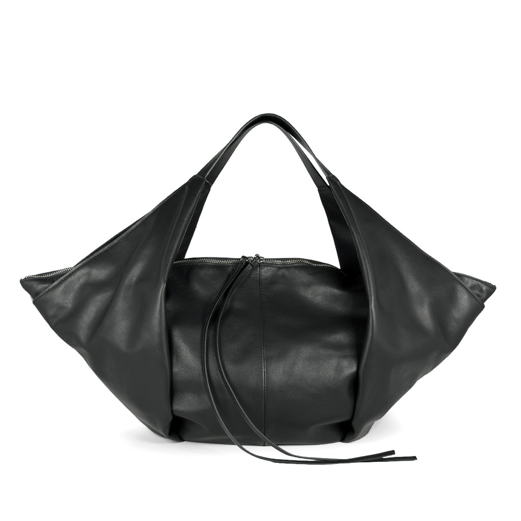 VIC MATIE': Damen-Schultertasche Tabita aus weichem schwarzem Kalbsleder