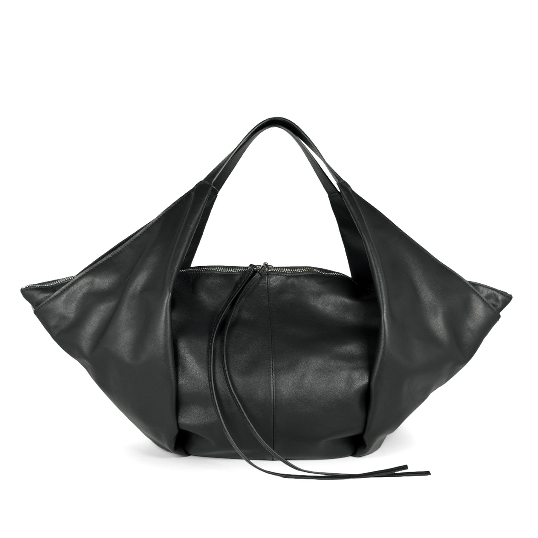 VIC MATIE': Damen-Schultertasche Tabita aus weichem schwarzem Kalbsleder