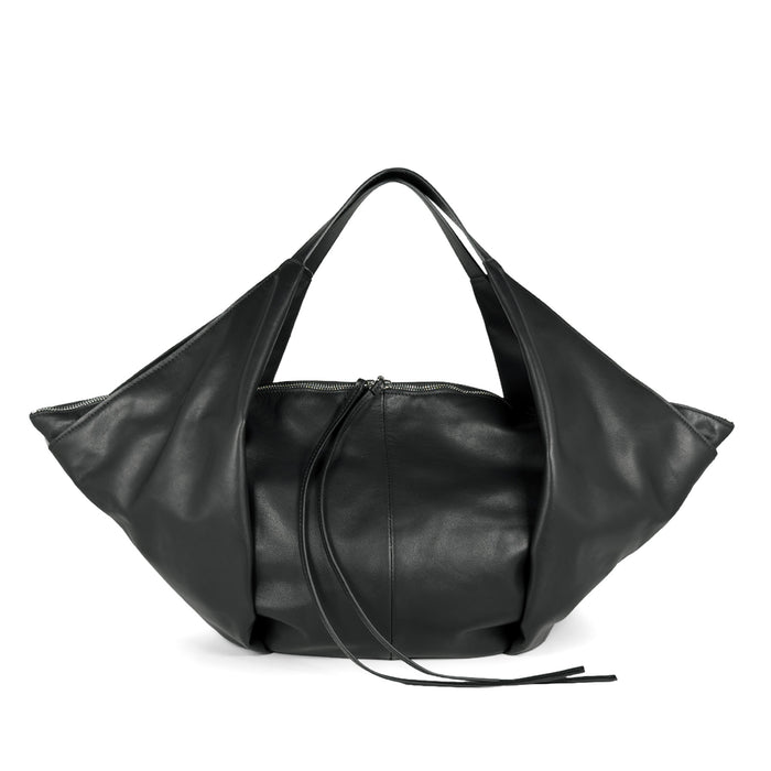 VIC MATIE': Damen-Schultertasche Tabita aus weichem schwarzem Kalbsleder