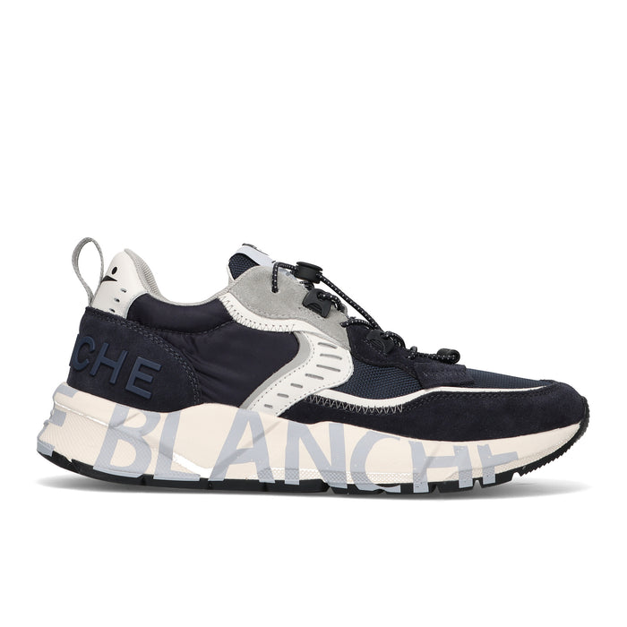 Voile Blanche: Men's Club 01 North Sails sneaker in blue suede and technical fabric