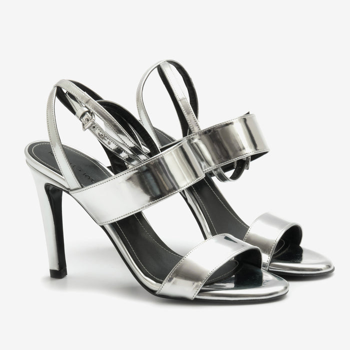 Kendall + Kylie Mikella silver mirror sandals