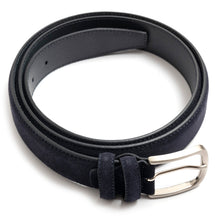Sangiorgio adjustable belt in blue suede