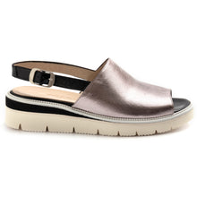 Sandalias sangiorgio de piel glicina con cuña baja