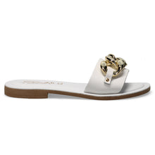 White vacchetta leather