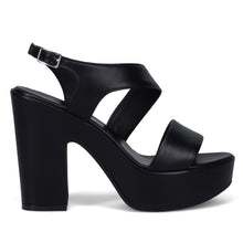 Sangiorgio platform sandal in black leather