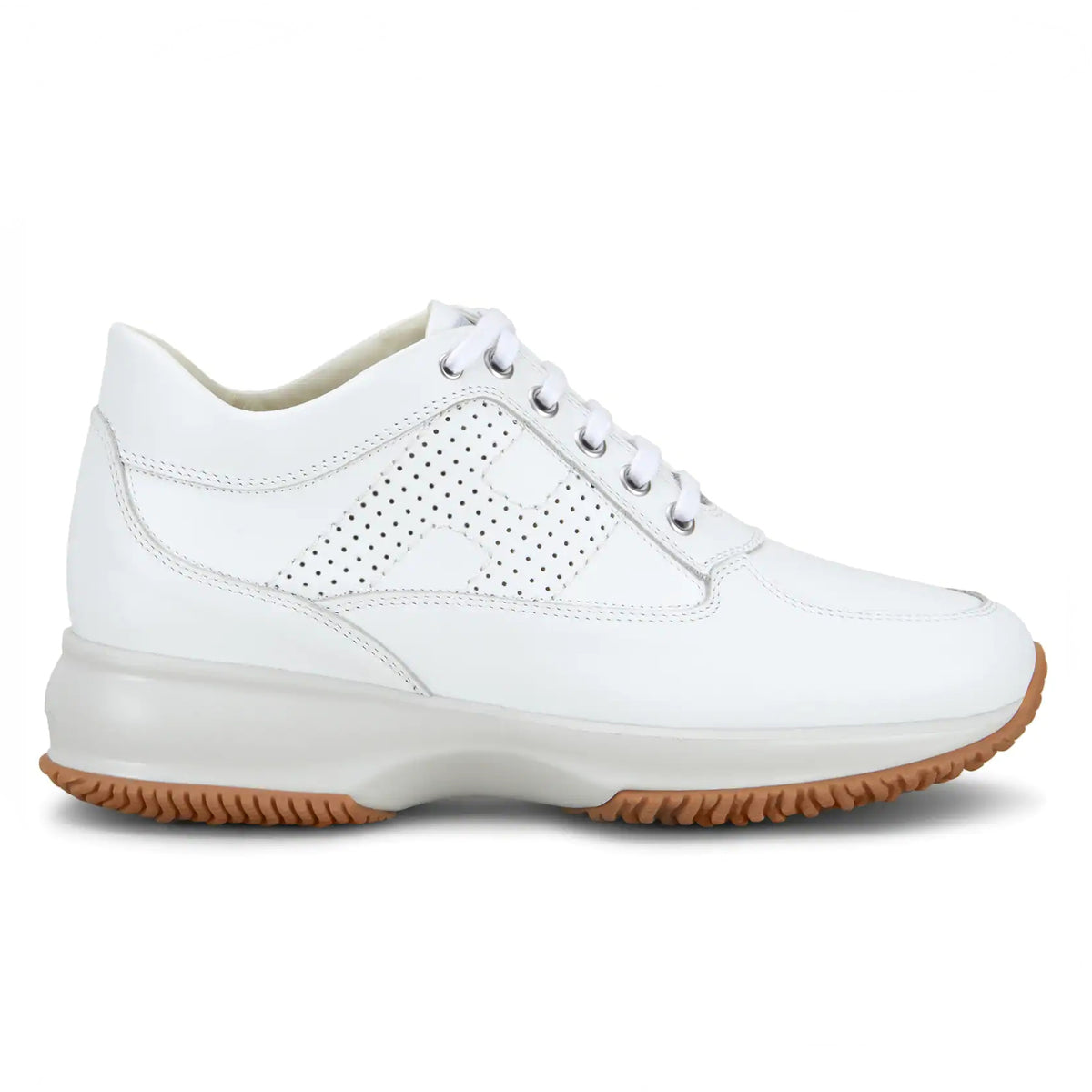 Hogan: Hogan Interactive witte damessneakers met doorboorde H