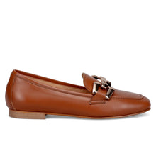 Women's sangiorgio moccasin in leather nappa with gold buckle