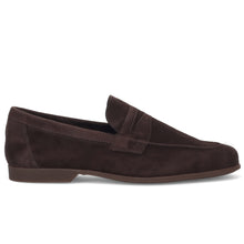 Men's antique leather brown suede moccasins