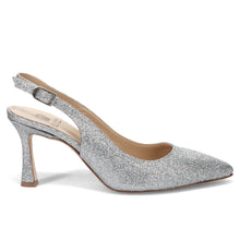 Slingback L'Arianna in Silberglitzer mit elegantem Absatz