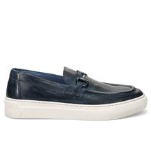 Men's pawelk's blue leather loafers with bit