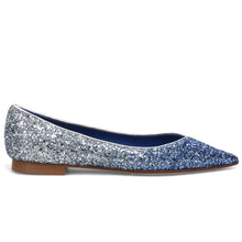 Bailarina puntiaguda Prosperine en glitter plata y azul