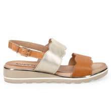 Women's sandal Sangiorgio in leather leather and platinum with soft insole