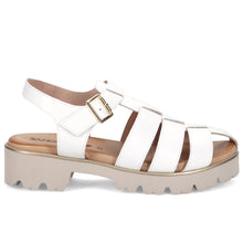 Women's cage sandal Sangiorgio in white leather