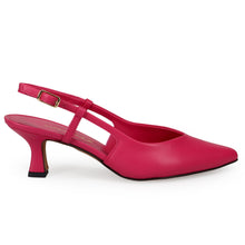 Slingback Sangiorgio en cuir fuchsia doux avec talon moyen