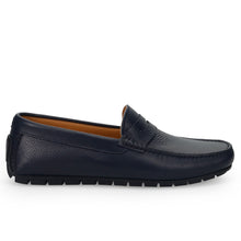 Mocassin homme Sangiorgio en cuir bleu