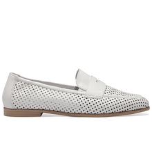 Tamaris women's moccasins in perforated white leather